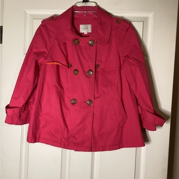 Ann Taylor LOFT cropped trench coat - Picture 2 of 8
